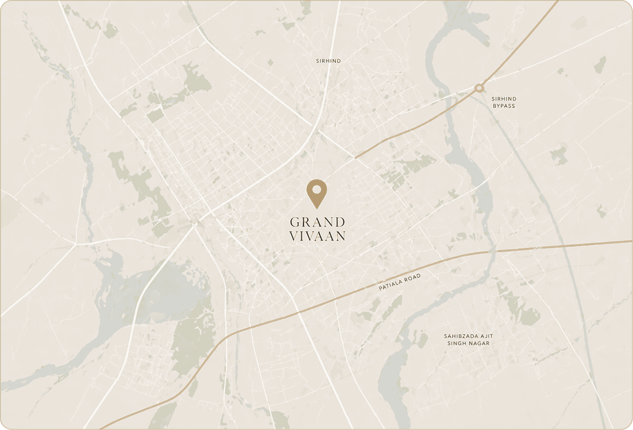Map showing Grand Vivaan in Sirhind